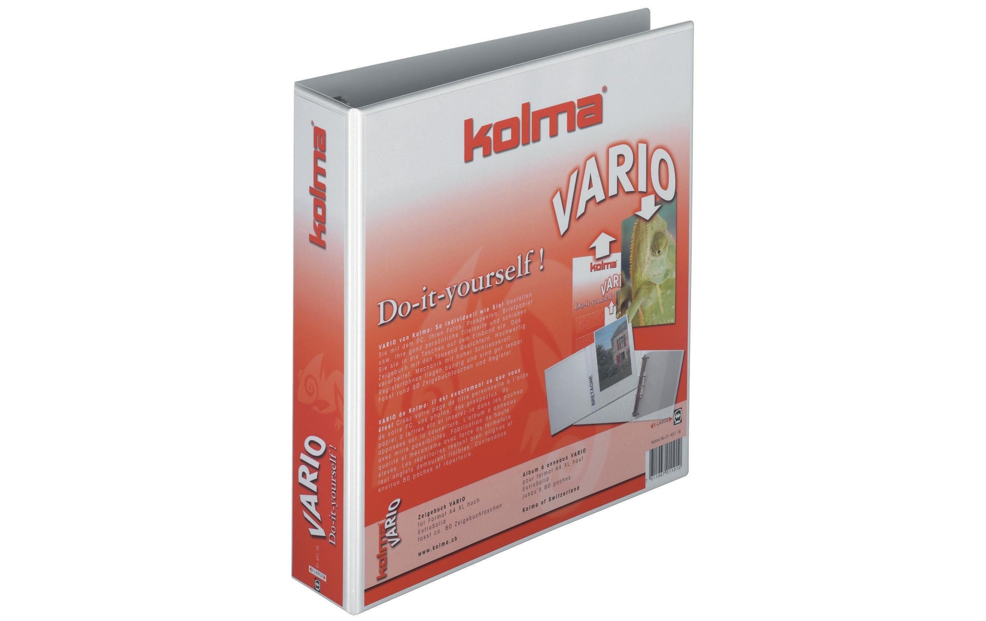 Kolma Sichtbuch Vario X-Large – A4, mit Fronttasche, Weiss, Kunststoff