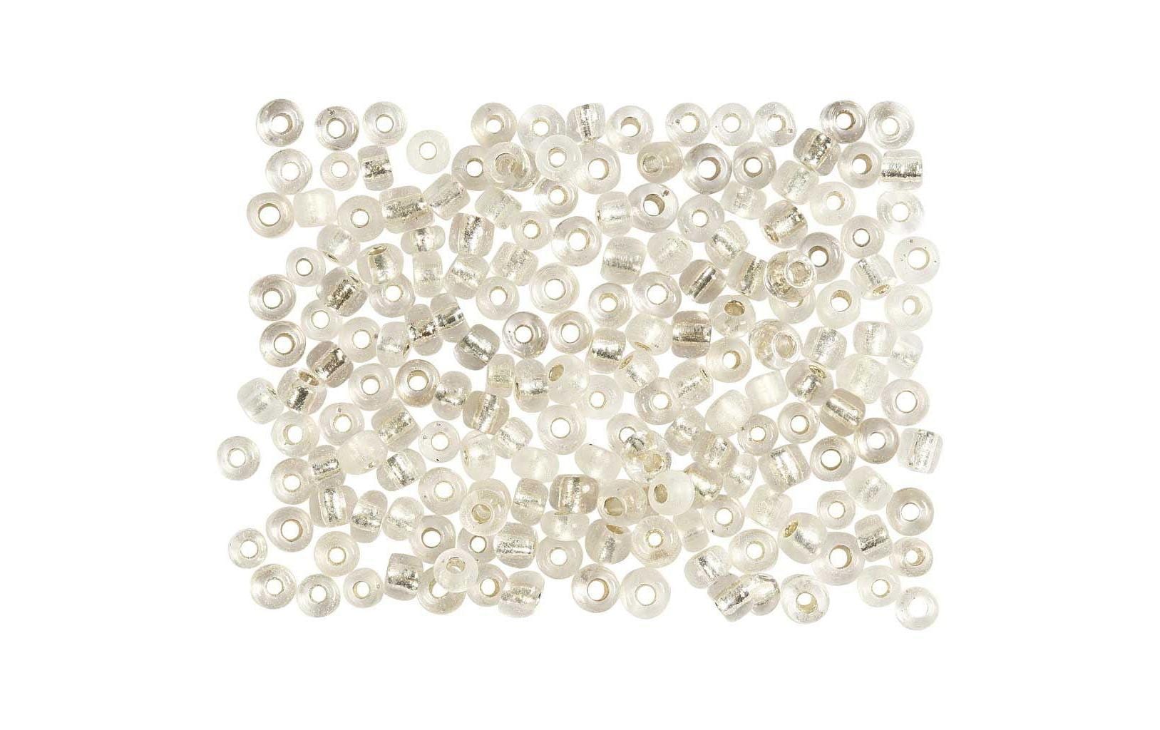 Creativ Company Rocailles Glasperlen – Silber – Ø 3 mm, Loch 0,6 mm – 1 Stk.