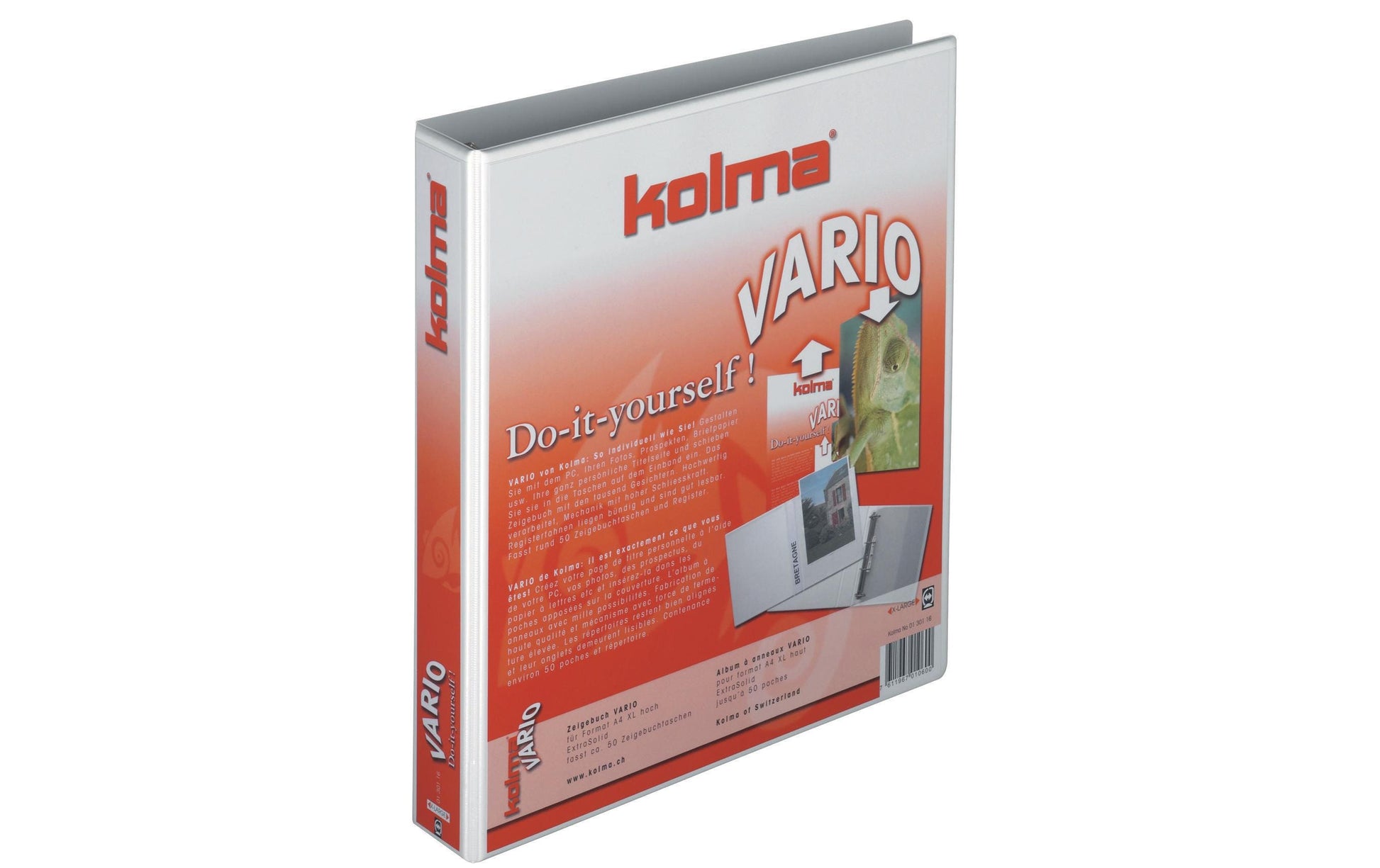 Kolma Sichtbuch Vario X-Large – A4, mit Fronttasche, Weiss, Kunststoff