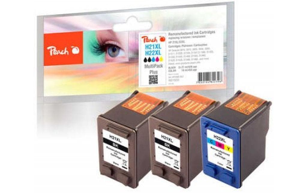 Peach Tintenpatronen-Multipack HP Nr. 21/Nr. 22, Magenta, 3er-Pack, kompatibel – für HP OfficeJet 4353 u. a.