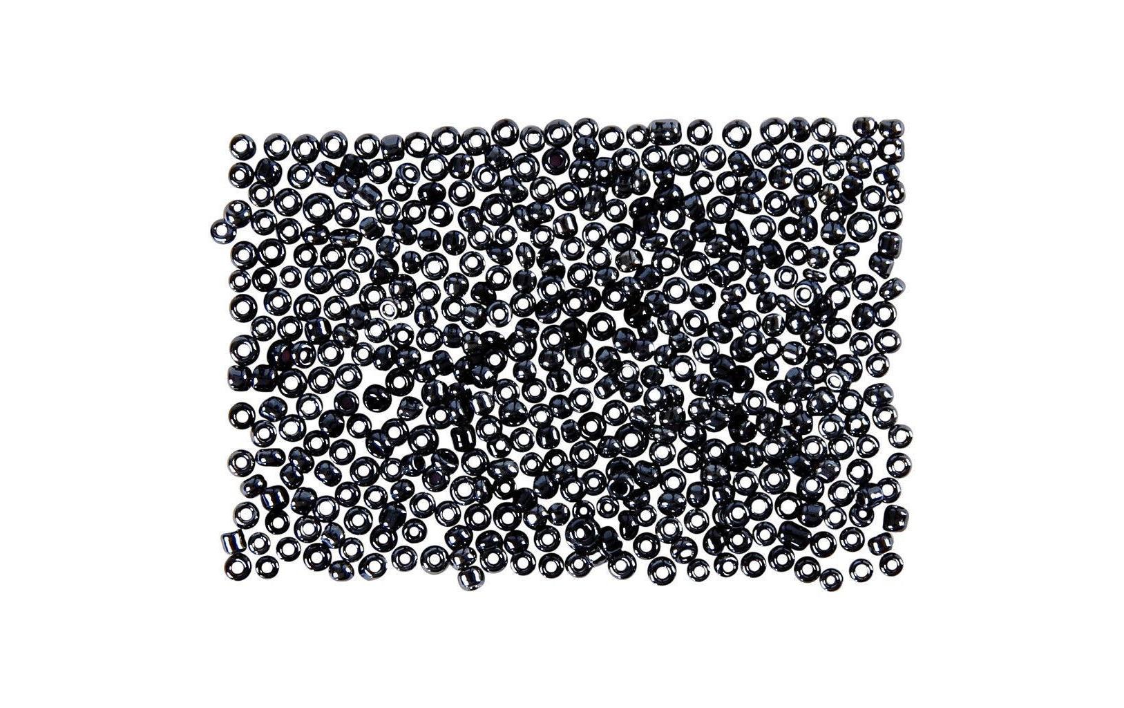 Creativ Company Rocailles, Glas – Dunkelgrau – Ø 1,7 mm, Loch 0,5 mm – 1 Stück