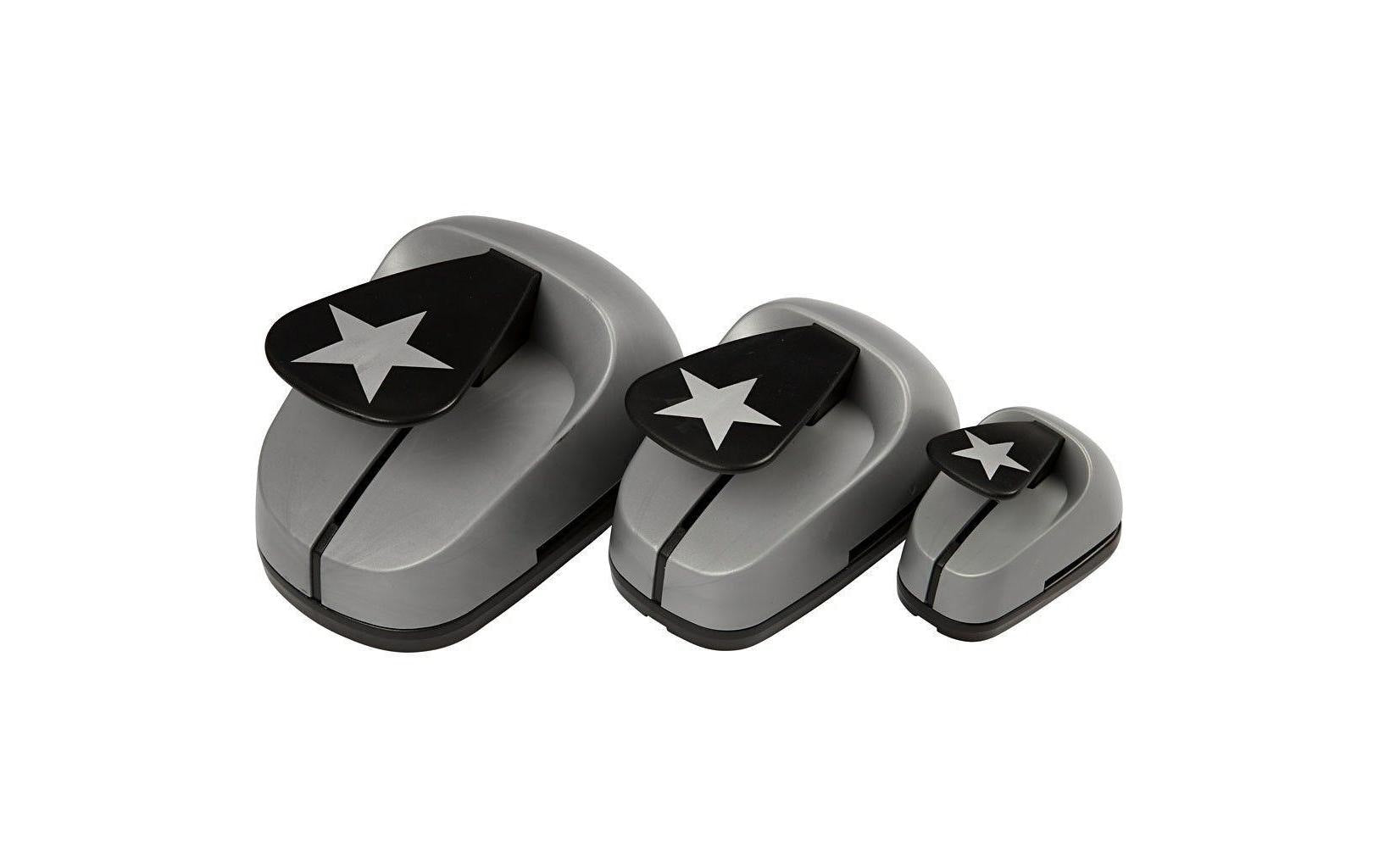 Creativ Company Motivstanzer Stern – Ø 25 mm, schwarz, grau, 3er Set