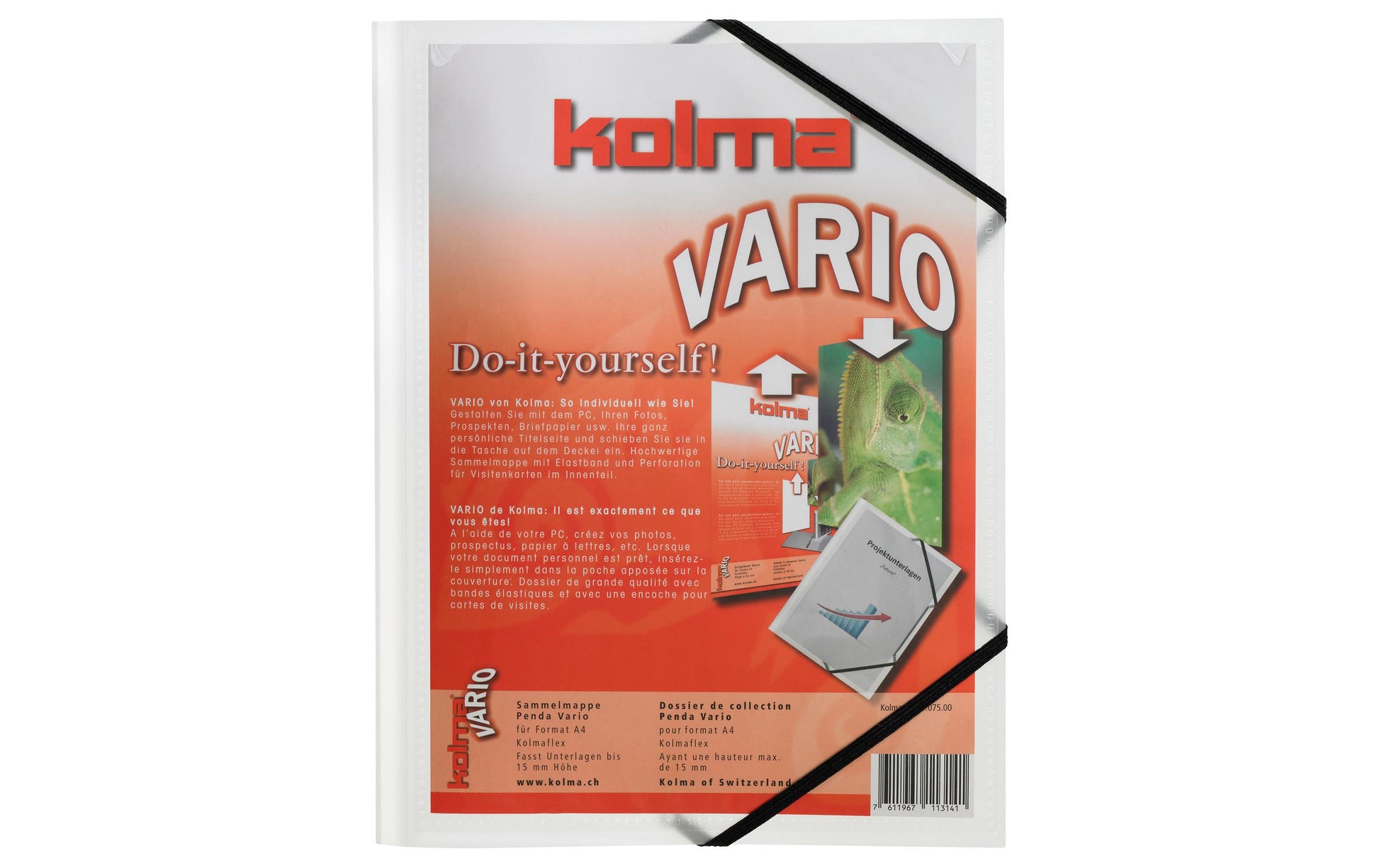 Kolma Sammelmappe, für A4, Kunststoff, farblos, mit Gummizug