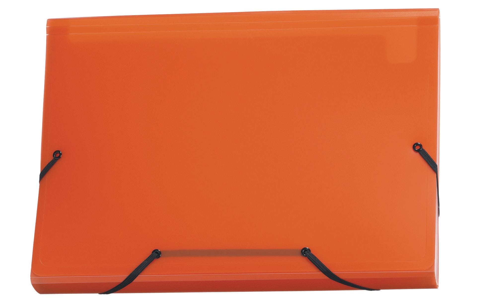 Kolma Sammelmappe für A4, Kunststoff, Orange, mit Gummizug