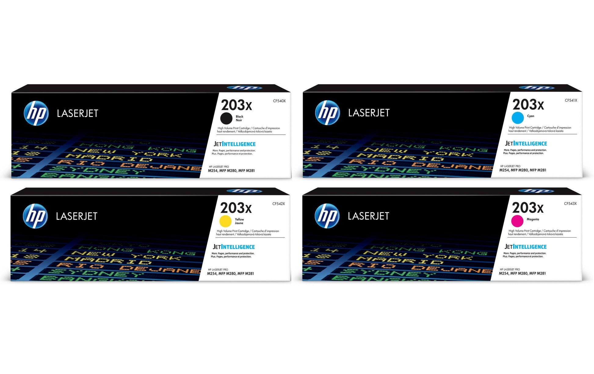 HP Toner-Multipack CF540X-CF543X – BK/C/M/Y, 3200 Seiten