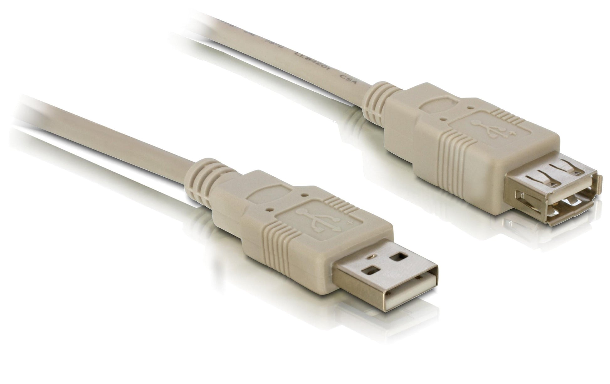 DeLOCK USB-A Verlängerungskabel (Stecker auf Buchse) – USB 2.0 (480 Mbit/s) – 3 m – Beige