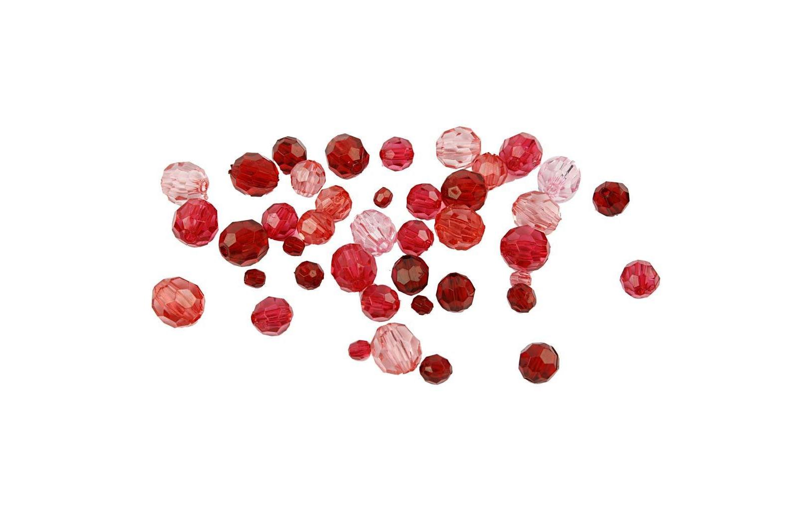 Creativ Company Facettenperlen (Acryl) – Weinrot – Ø 12 mm, Loch 1 mm – 170 Stk.