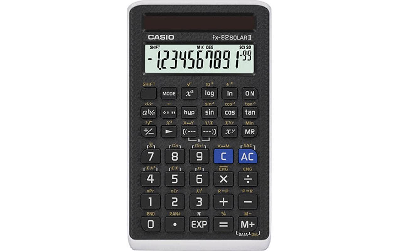 Casio Wissenschaftlicher Taschenrechner FX-82 Solar 2 – Solar – Schwarz