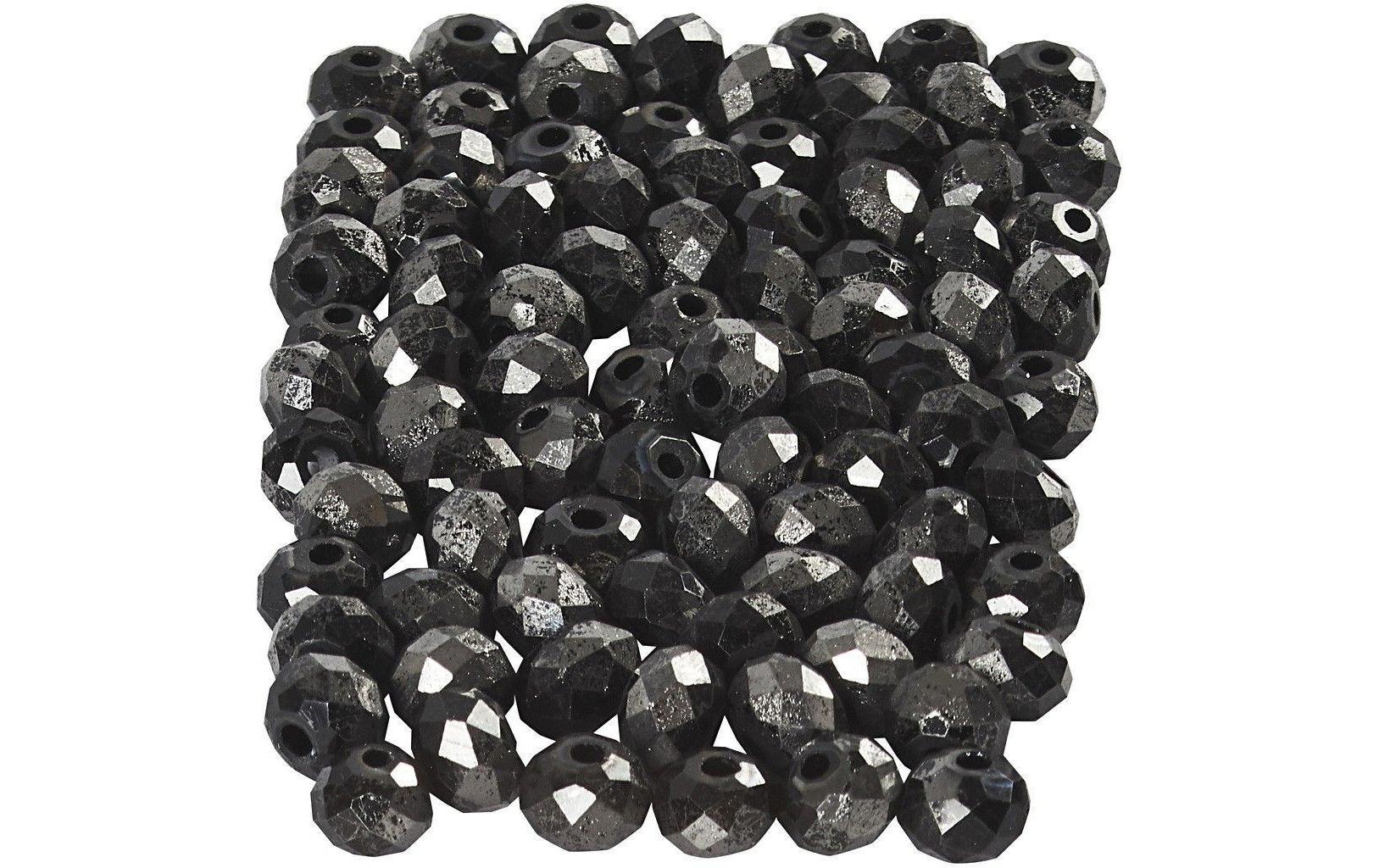 Creativ Company Glasperlen, rund – schwarz – Ø 4 mm, Loch 0,8 mm – 100 Stk.