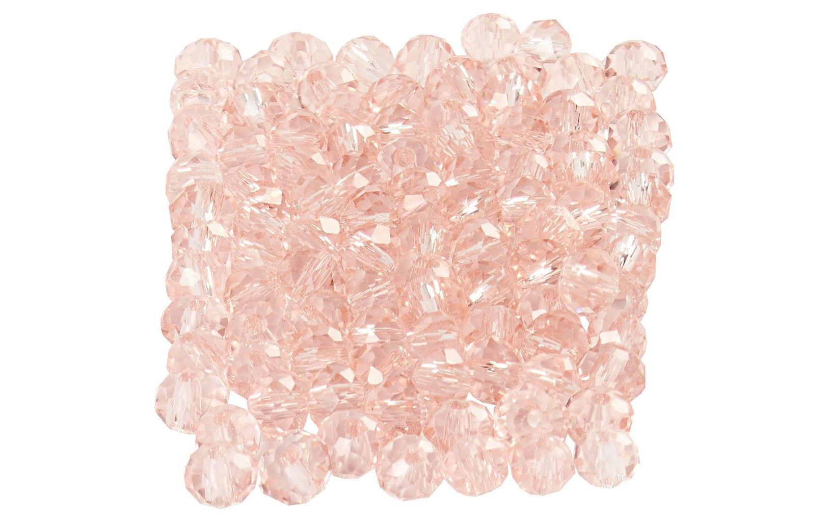 Creativ Company Glasperlen, rund – rosa – Ø 4 mm, Loch 0,8 mm – 100 Stk.