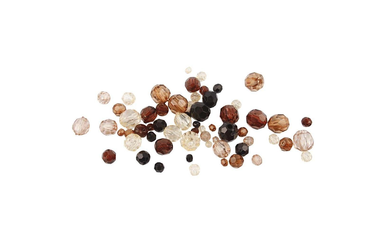 Creativ Company Facettenperlen (Acryl) – Gold – 4–12 mm, Loch 1–2,5 mm – ca. 170 Stk.