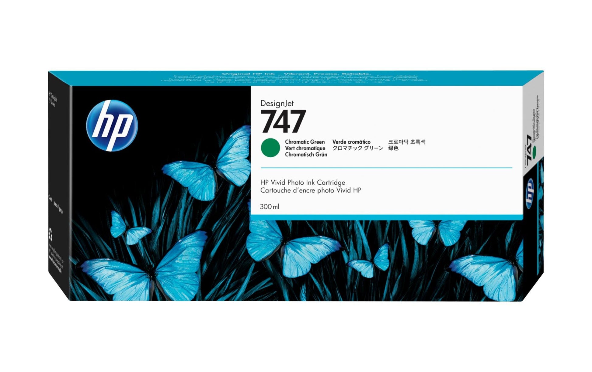 HP Tintenpatrone 747, Chromatisches Grün, 300 ml
