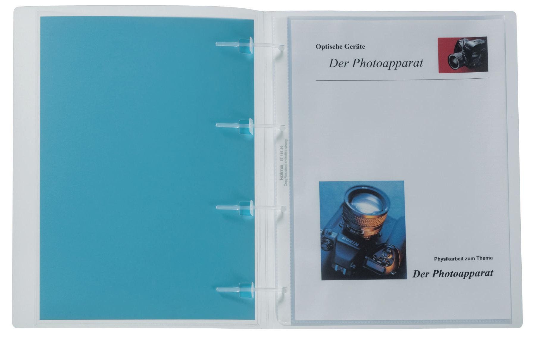 Kolma Schnellhefter Vario XL – A4, Kunststoff, transparent, Sichttasche, integrierte Abheftvorrichtung