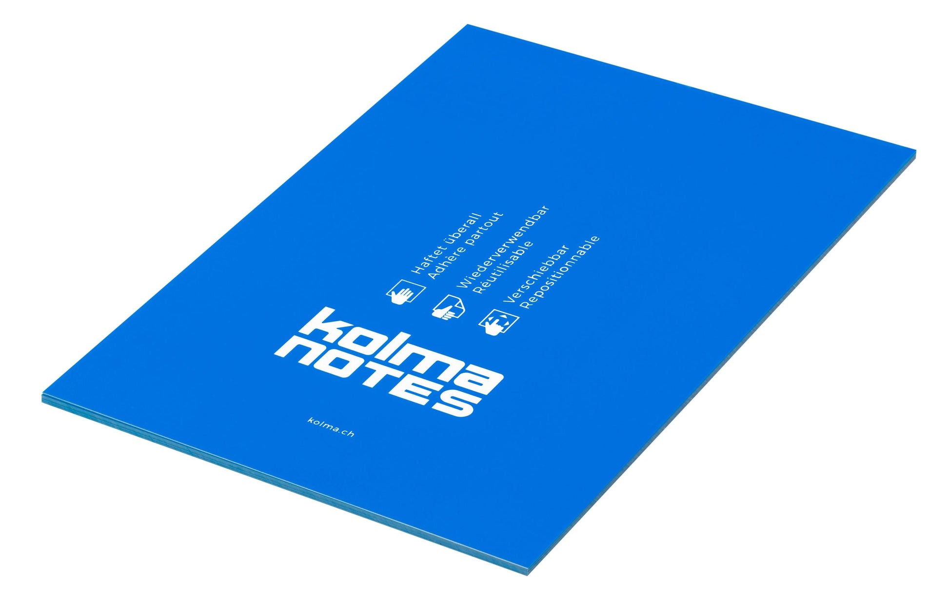 Kolma Haftnotizen – 148×210 mm – Neonblau, 50 Blatt, elektrostatisch