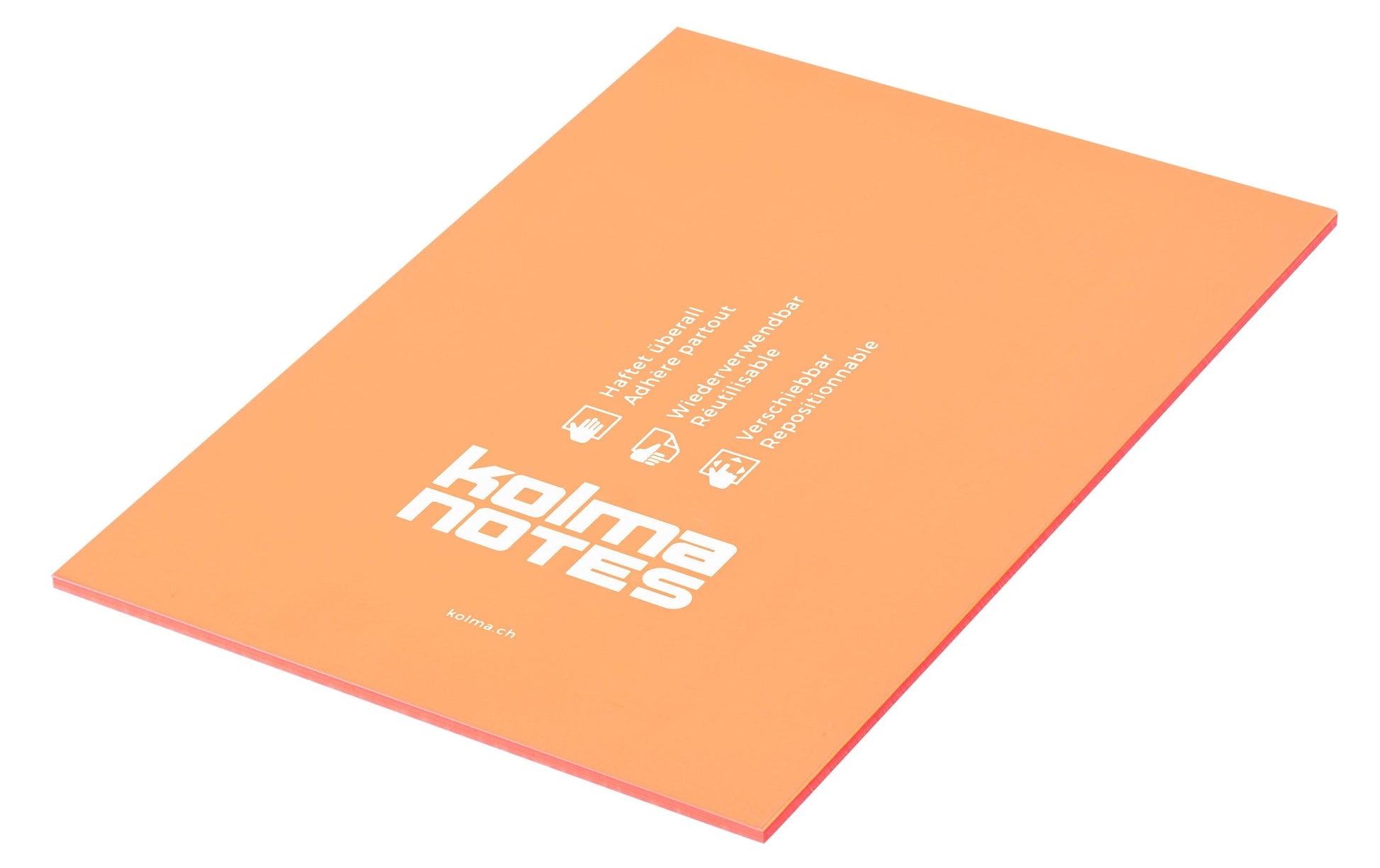 Kolma Haftnotizen – 148×210 mm – Neonorange, 50 Blatt, elektrostatisch