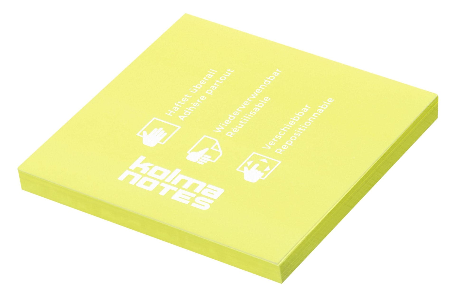 Kolma Haftnotizen – 76×76 mm – Neongelb, 100 Blatt