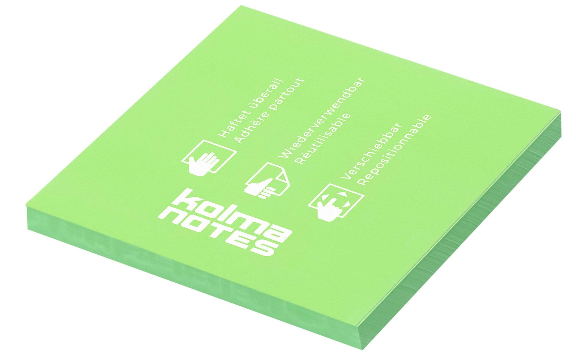 Kolma Haftnotizen – 76×76 mm – Neongrün, 100 Blatt