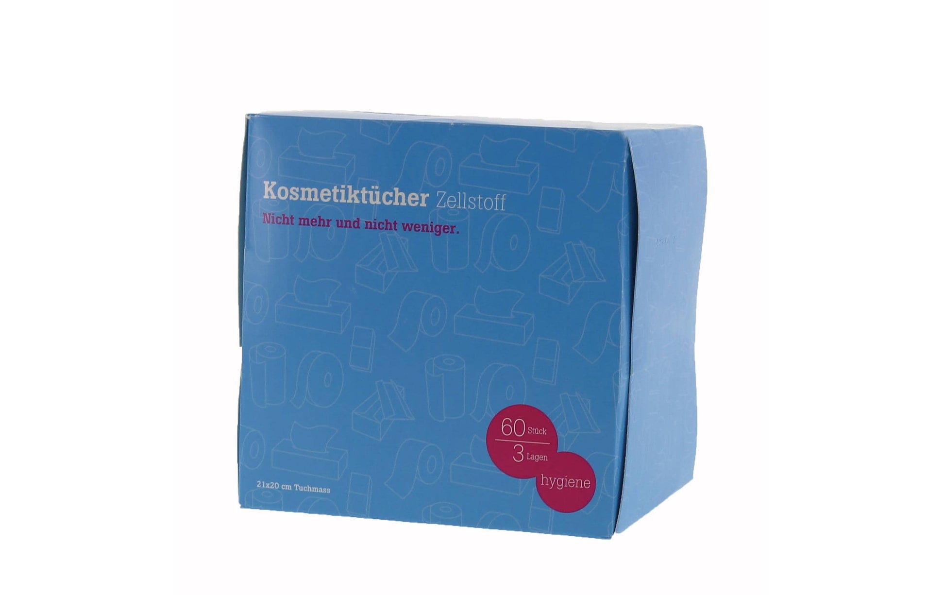 Hartmann Kosmetiktücher Würfelbox – 3-lagig, Zellstoff, weiss, 210 × 200 mm – 60 Tücher