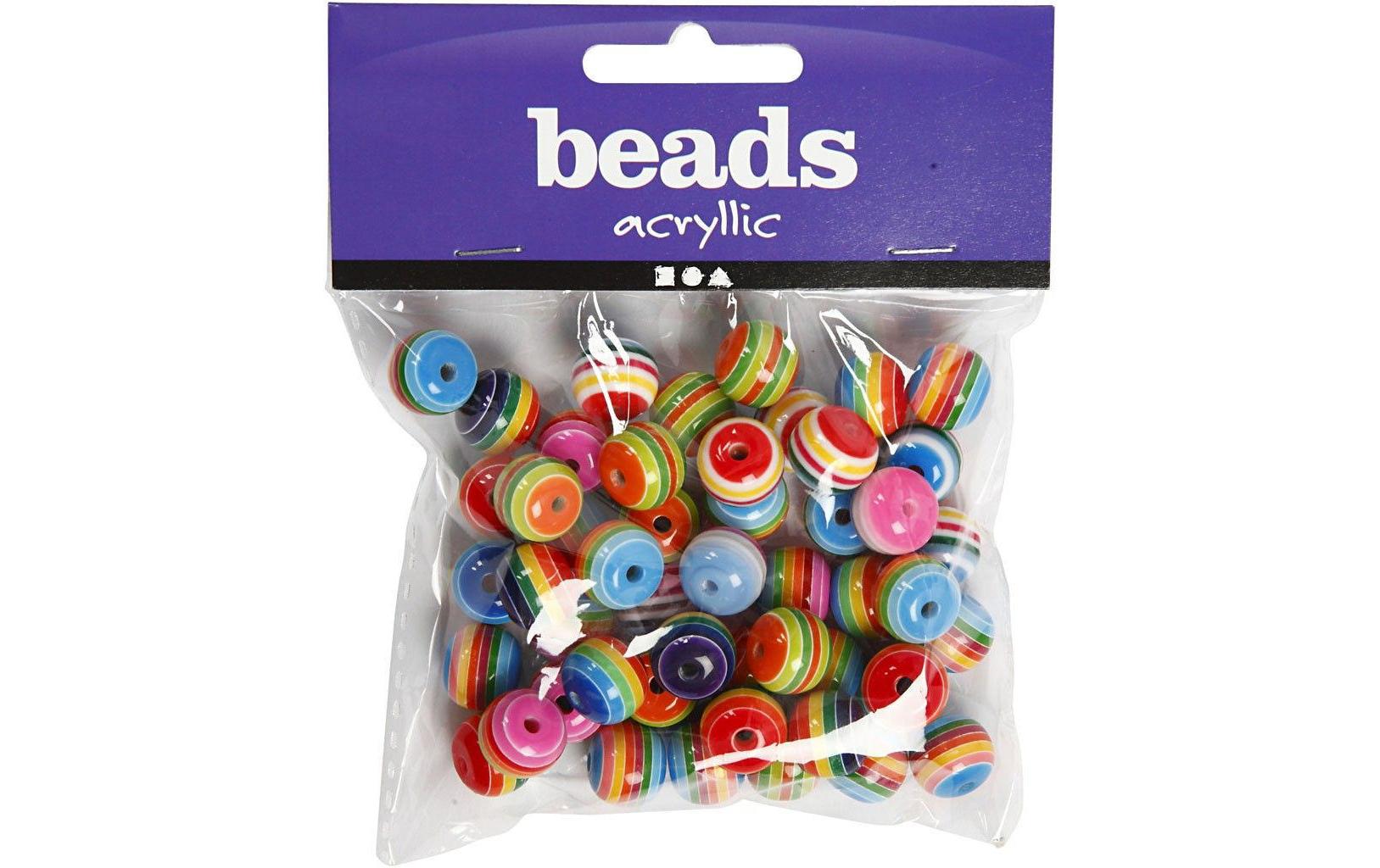 Creativ Company Resinperlen-Mischung – Mehrfarbig, Glanz – Ø 12 mm, Loch 1,5 mm