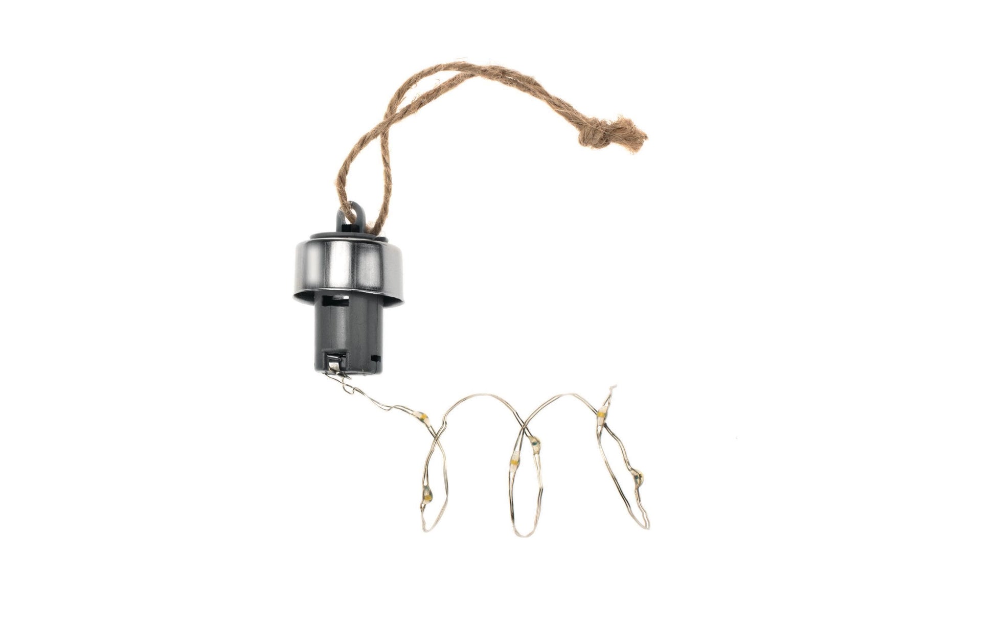 Glorex Lichterkette – Starterset, 10 Lämpchen, Warmweiss, Silber, batteriebetrieben