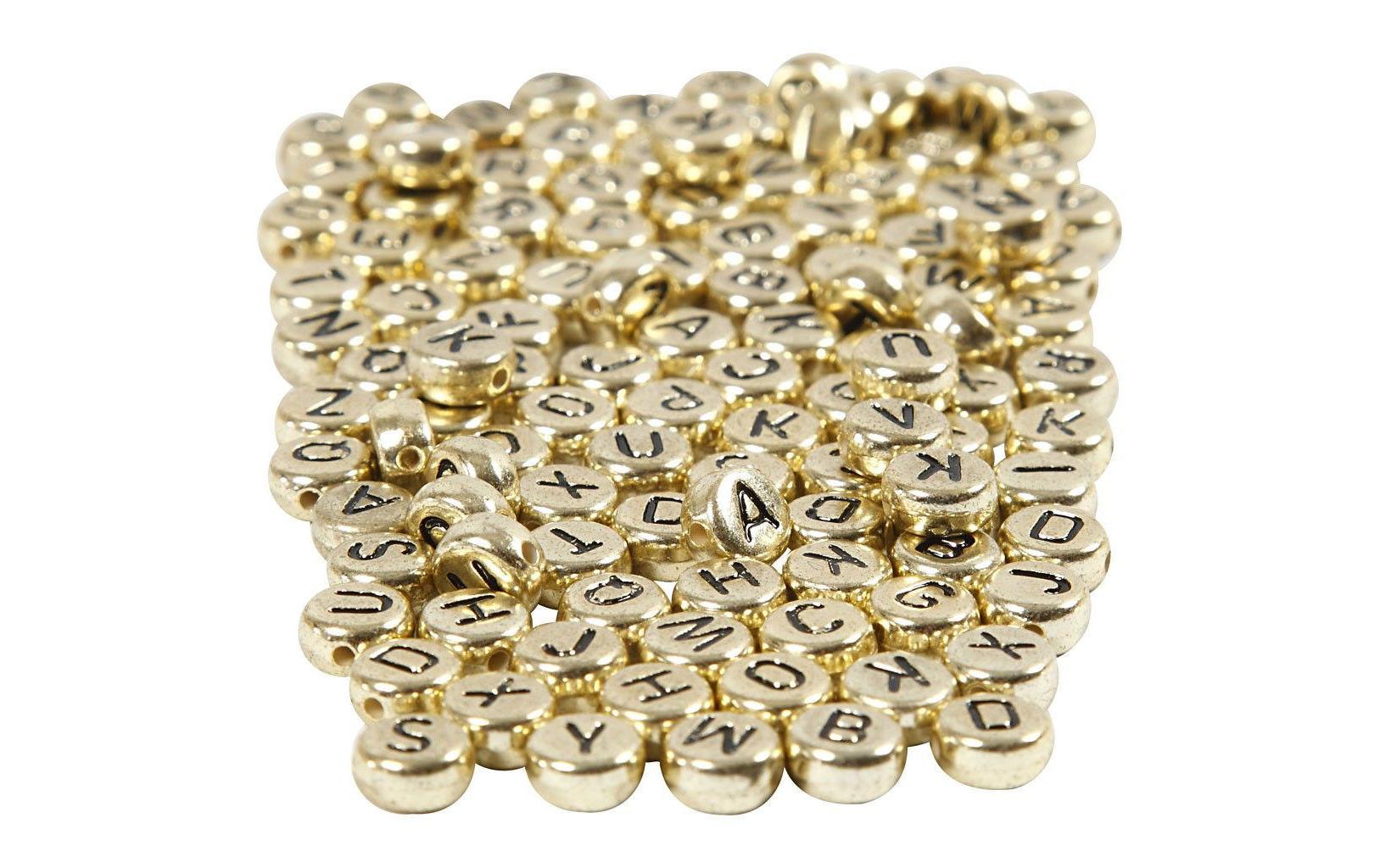 Creativ Company Acrylperlen, rund – Gold – Ø 7 mm, Loch 1,2 mm – 200 Stk.