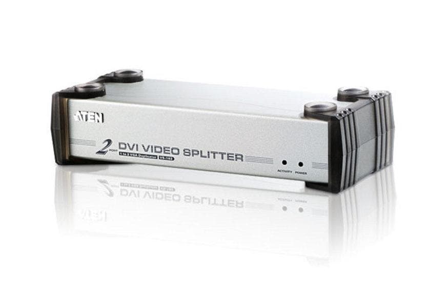 ATEN VS162 – DVI-Splitter – Aktiv, 2 Ports (DVI‑I), 1920×1200, für DVI-Geräte – Schwarz/Grau