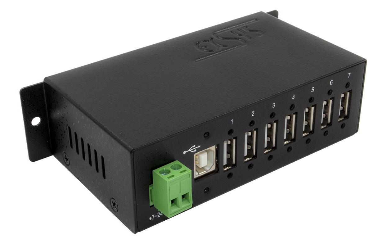 EXSYS EX-1177HMV USB-Hub – USB 2.0, 7× USB-A, für Windows/Mac/Linux