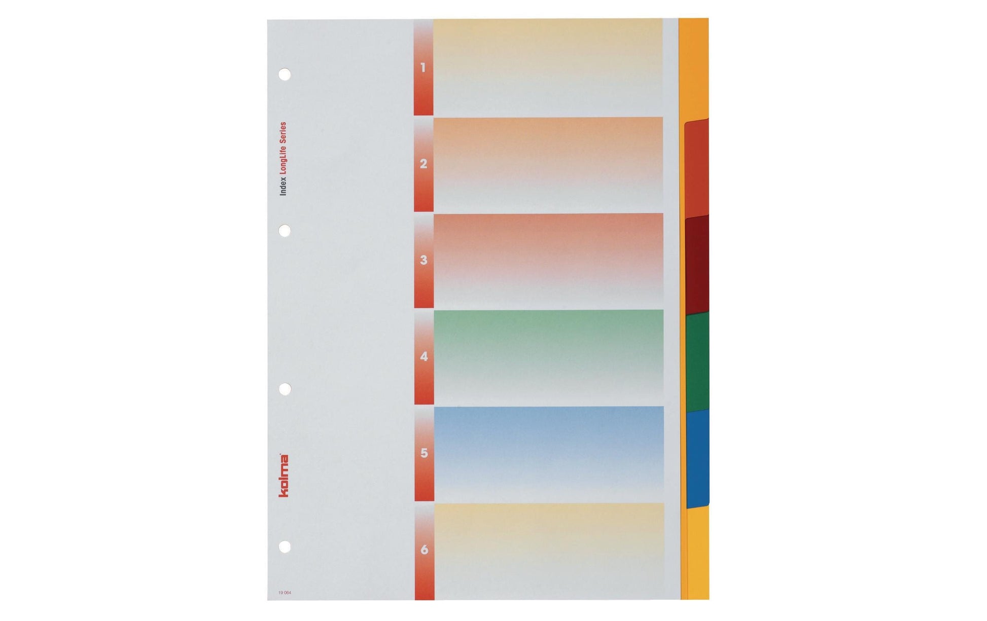 Kolma Register – A4, 10-teilig, PVC, farbig, unbedruckt, mit Indexblatt, 4-fach Lochung