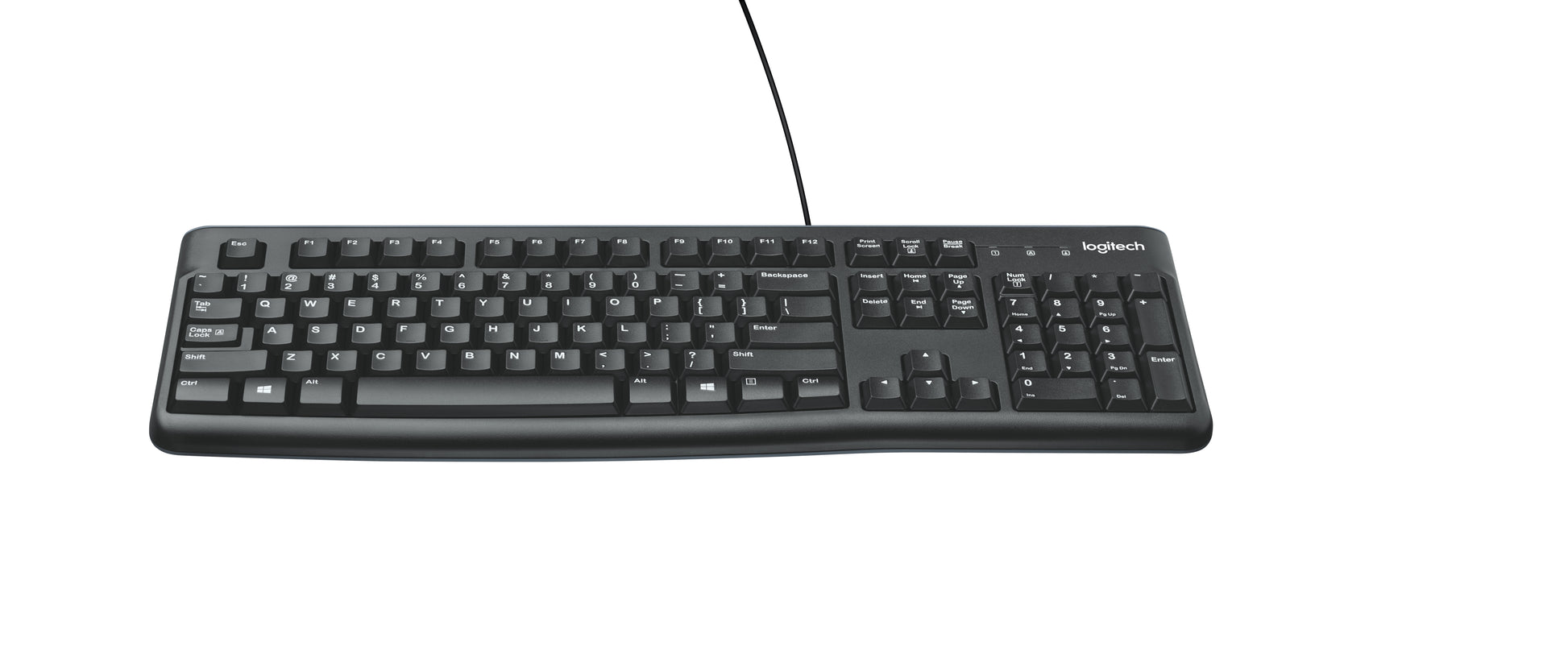 Logitech K120 – Tastatur, kabelgebunden (USB-A), US-Layout (EN), Schwarz