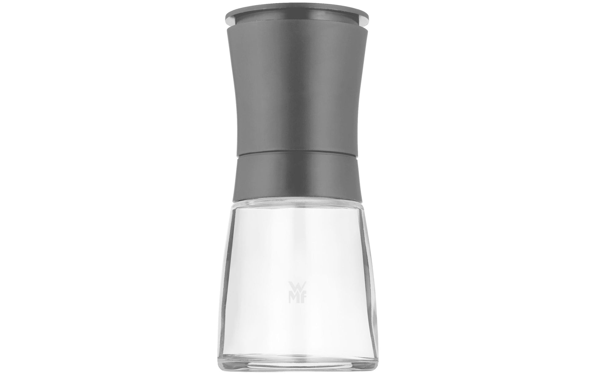 WMF Gewürzmühle Trend – stufenloser Mahlgrad, Keramikmahlwerk – Glas/Kunststoff – 6 × 14 × 6 cm