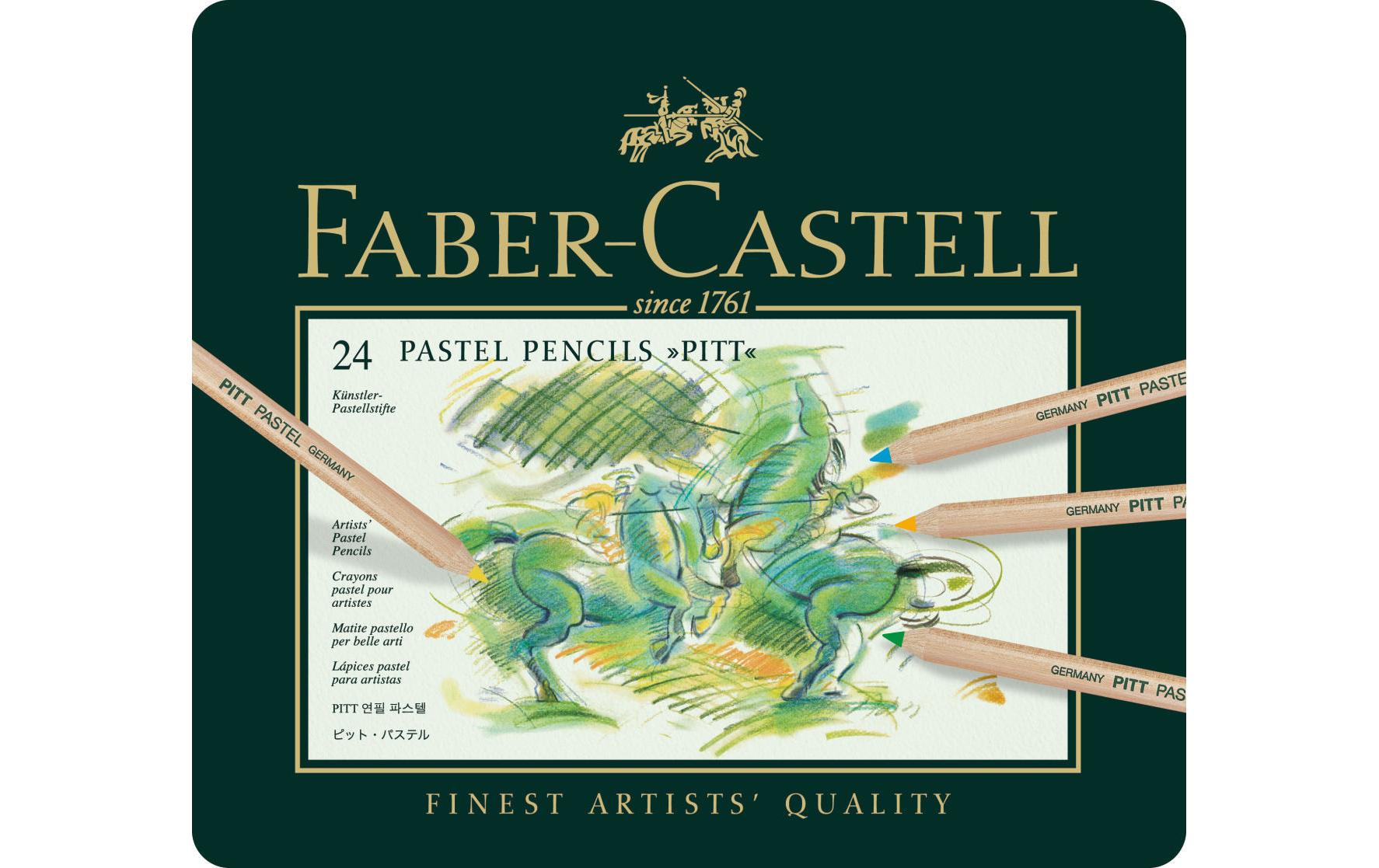 Faber-Castell Buntstifte PITT PASTELL – 24 Farben, in Metallschachtel