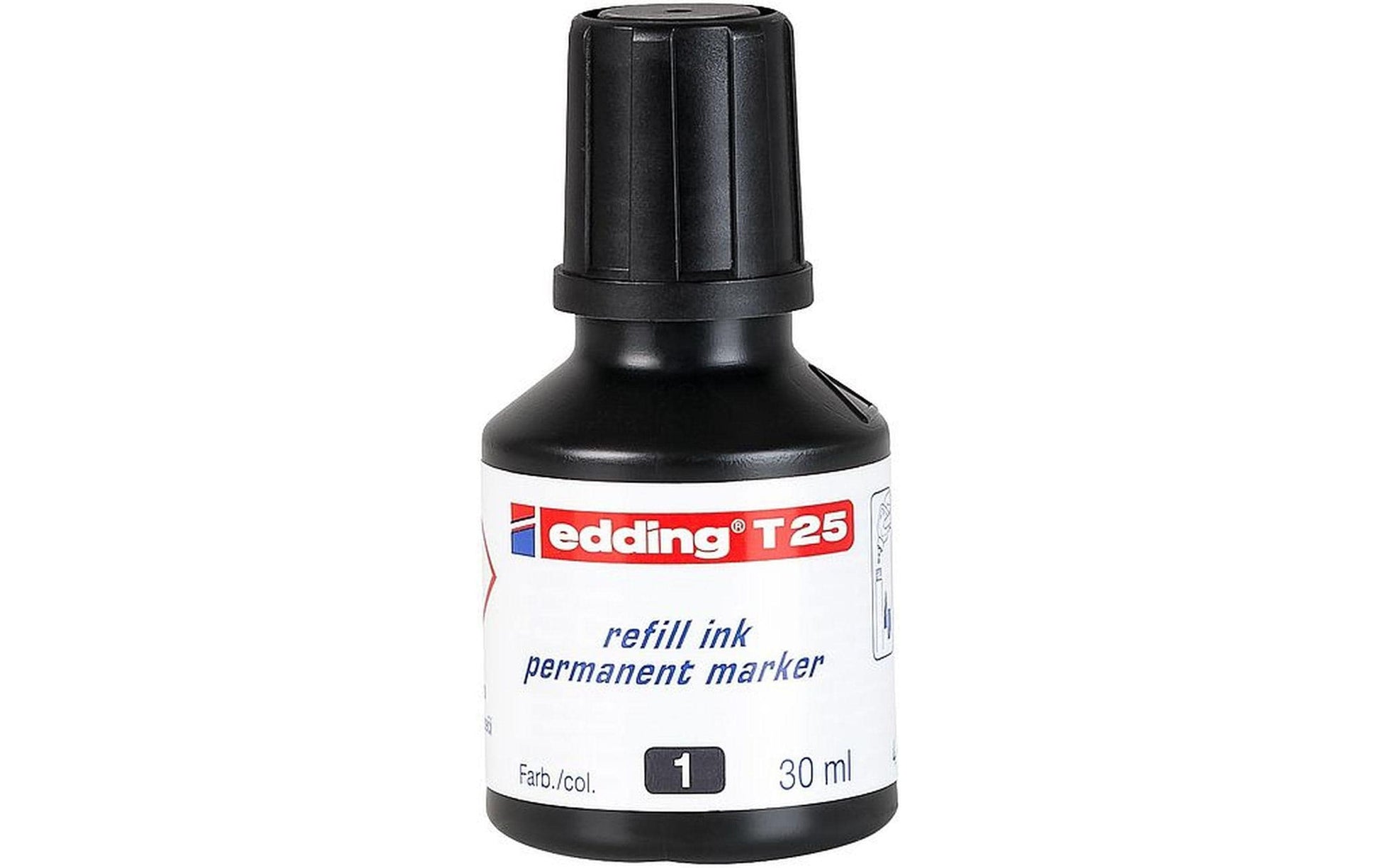 Edding Marker-Nachfüllung für Edding Permanent Marker – wasserfest, lichtbeständig, geruchsarm, 30 ml