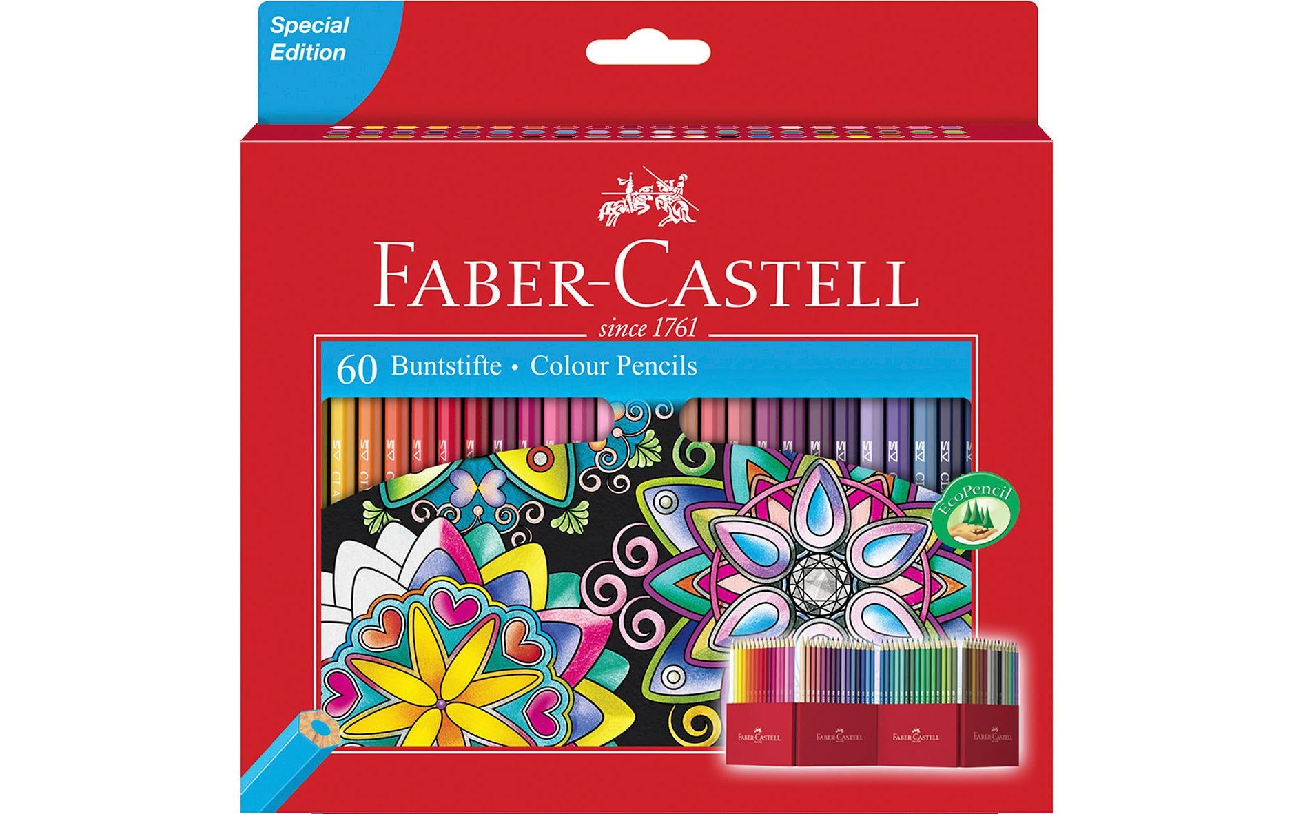 Faber-Castell Buntstifte Classic – 60 Farben, im Kartonetui, Ø 2,8 mm, sechskantig, FSC
