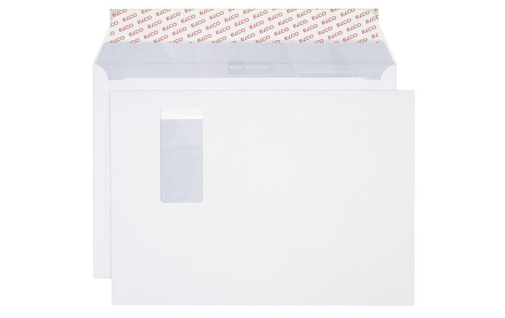 Elco Couvert C4, Fenster rechts, Haftklebung, hochweiss, 120 g/m², mit Innendruck