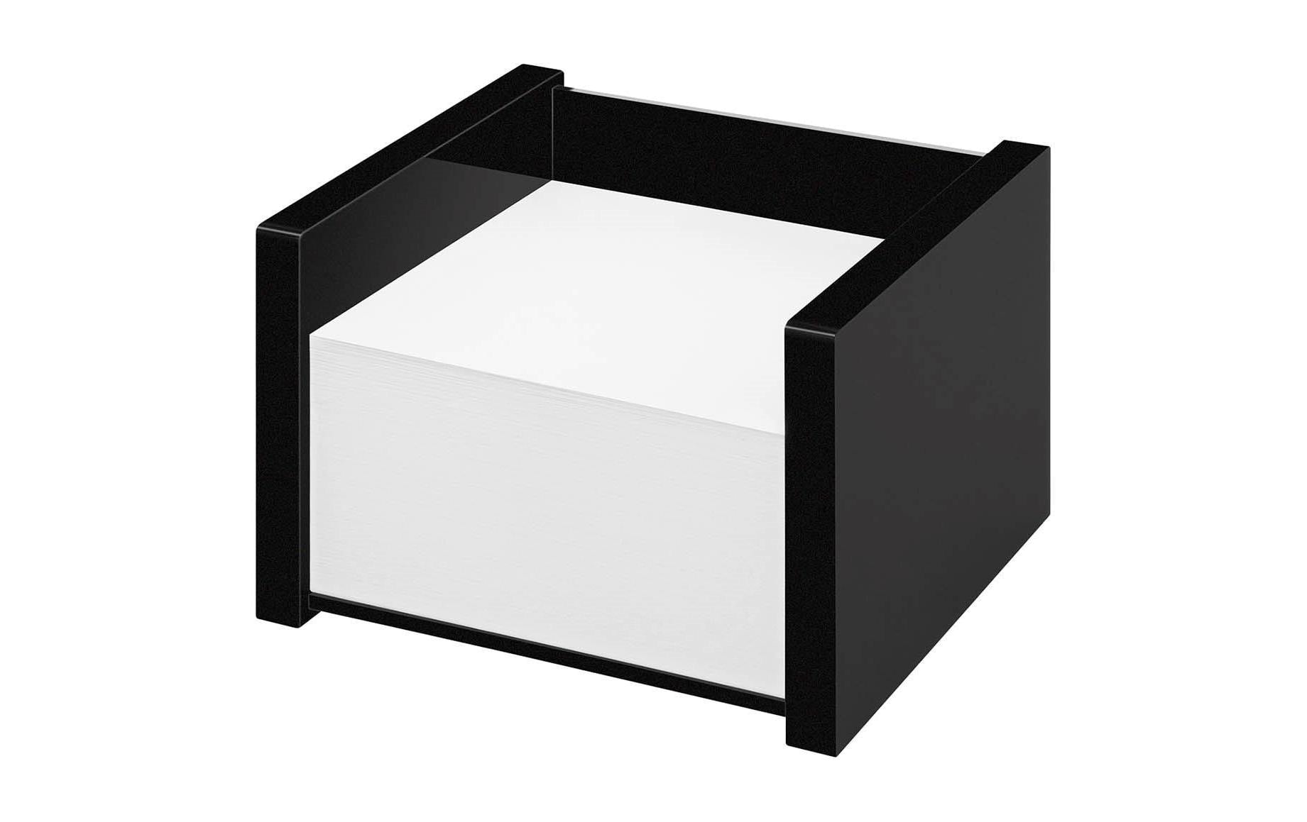 Wedo Zettelbox – Acryl, Schwarz, 109 × 75 × 100 mm