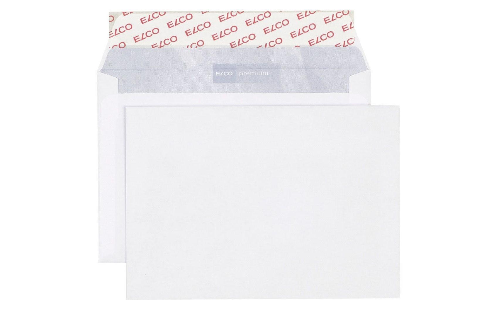 Elco Couvert C6, ohne Fenster, selbstklebend, hochweiss, 80 g/m², mit Innendruck – 50 Stk.
