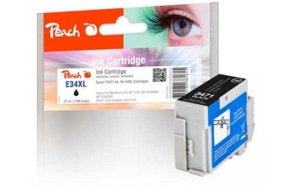 Peach 34XL Schwarz Tintenpatrone (Kompatibel) – 1'100 Seiten – für Epson WorkForce Pro WF-3700 Serie – T3471