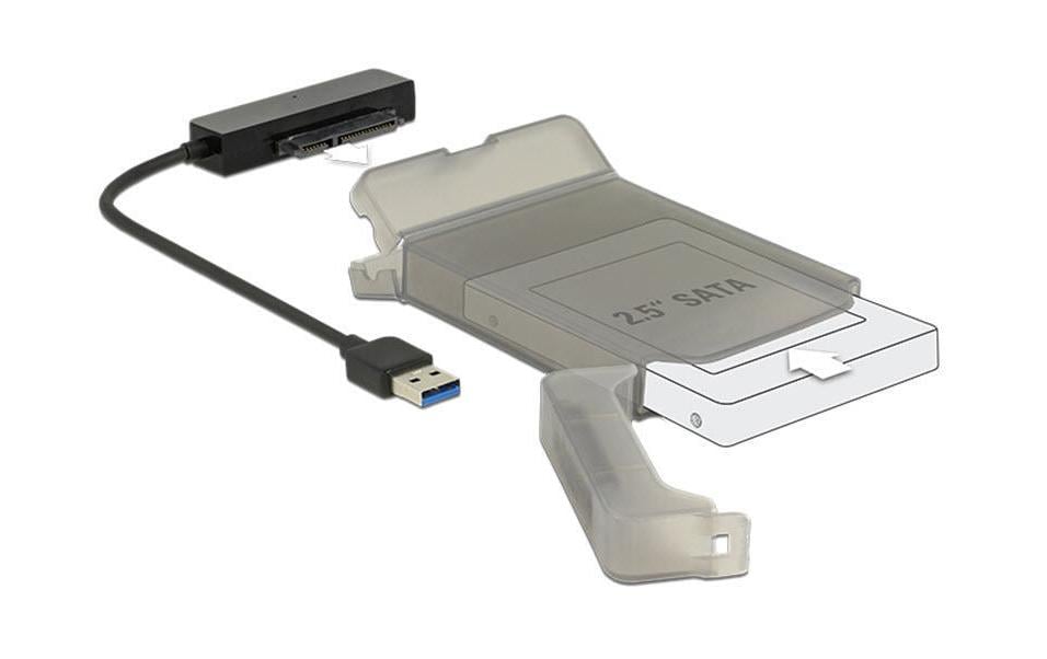 DeLOCK 62742 Adapter USB-A zu SATA – SATA III (6 Gbit/s), für 2,5", USB 3.2 Gen 1 (5 Gbit/s), 0,15 m