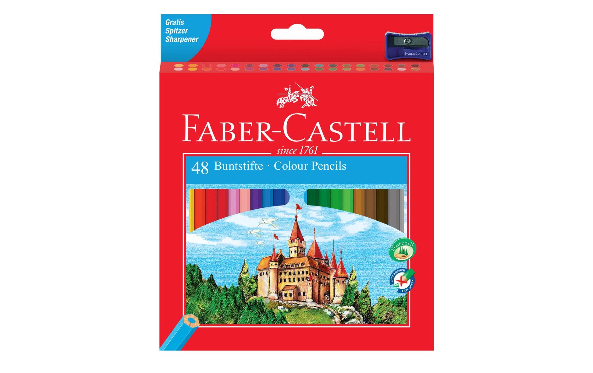 Faber-Castell Buntstifte – 48 Farben, im Kartonetui, Ø 2,8 mm, sechskantig, FSC