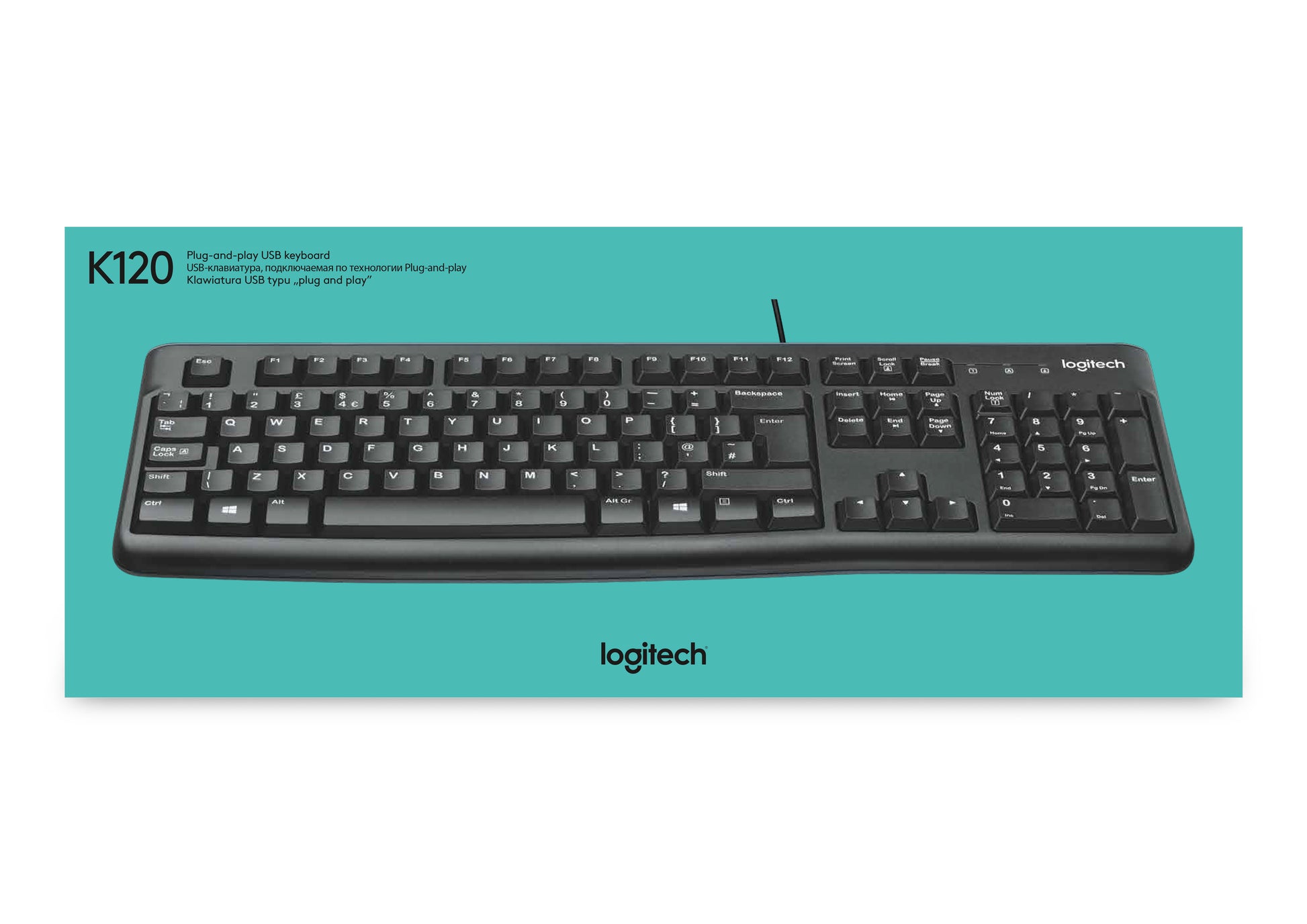 Logitech K120 – Tastatur – kabelgebunden, USB – AZERTY (BE) – Schwarz