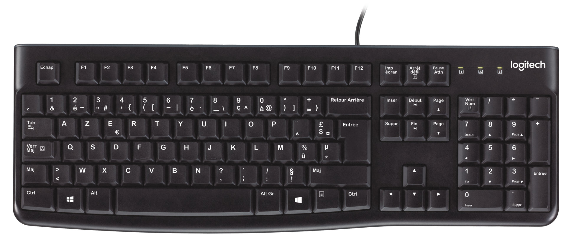 Logitech K120 – Tastatur – kabelgebunden, USB – AZERTY (BE) – Schwarz