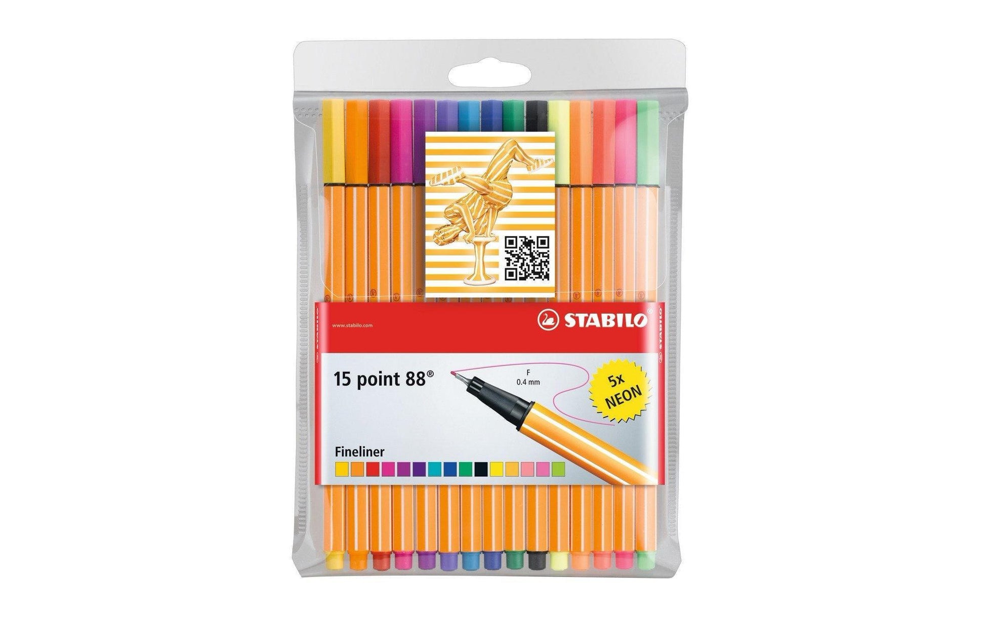 STABILO Fineliner – 15er-Set 0,4 mm – sortiert