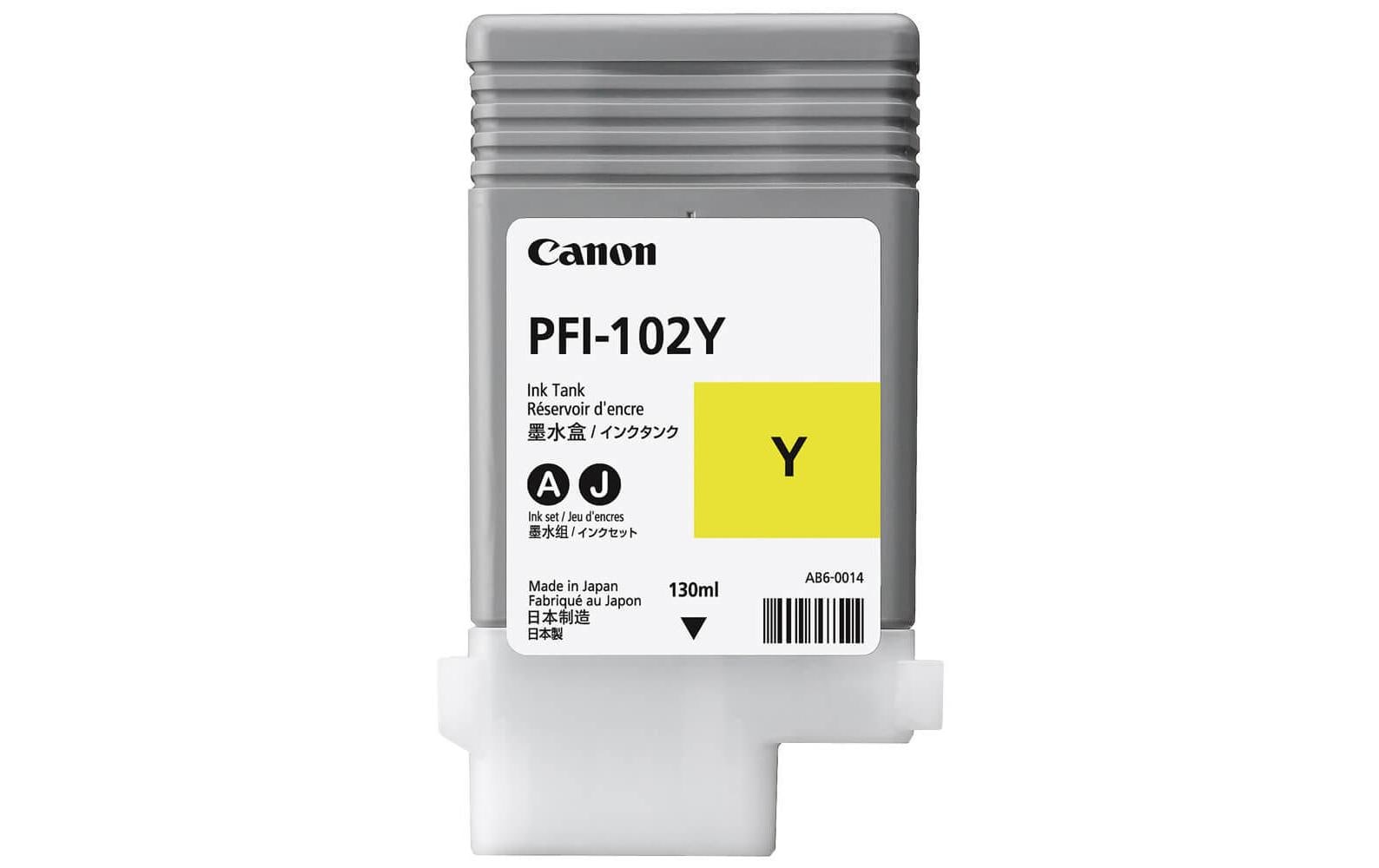 Canon Tintenpatrone PFI102Y, Gelb, 130 ml – für PFI102Y