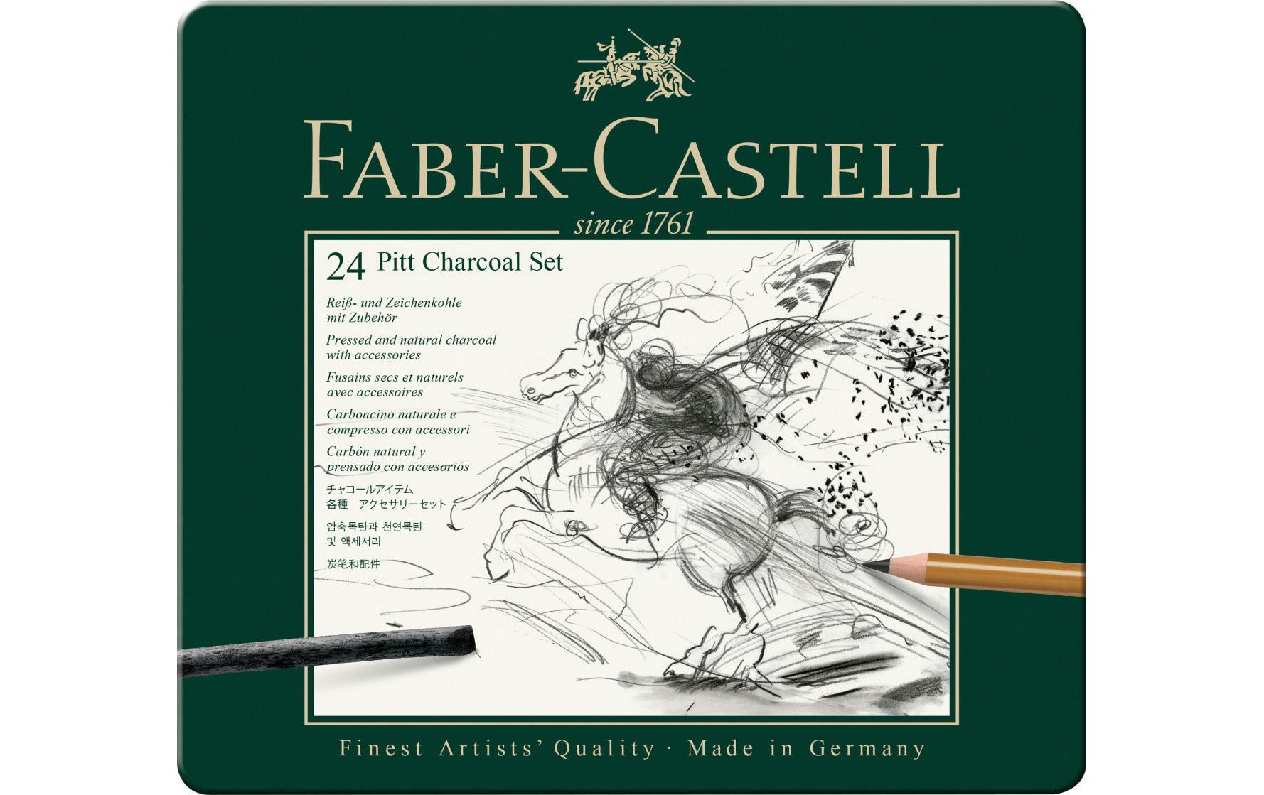 Faber-Castell Kohleset – Anthrazit, Zeichenskohle, 24er-Pack