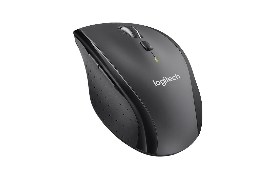 Logitech M705 Maus – kabellos, Bluetooth + 2,4 GHz, Batterieladeanzeige, Anthrazit