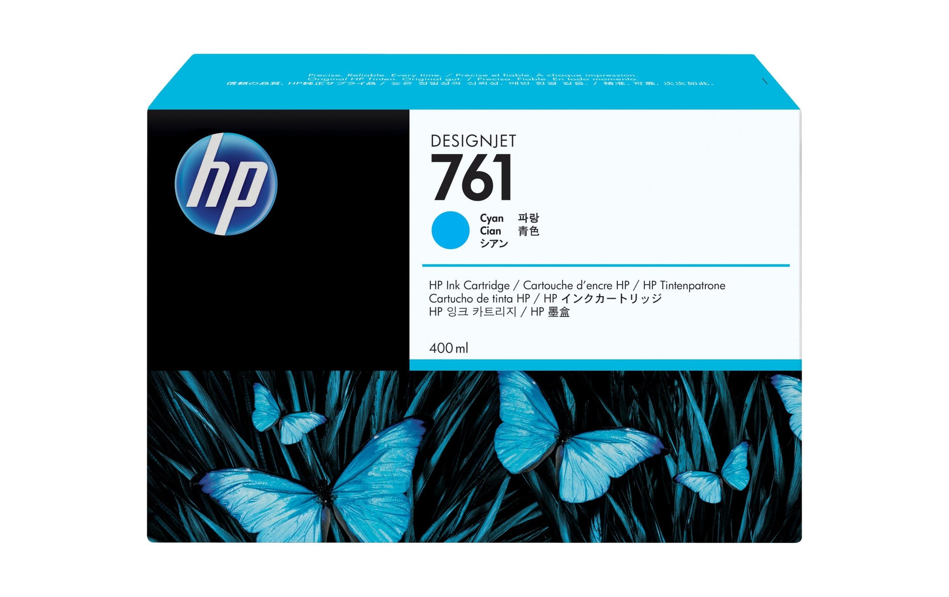 HP Tintenpatrone 761, cyan, 400 ml – für Inkjetdrucker