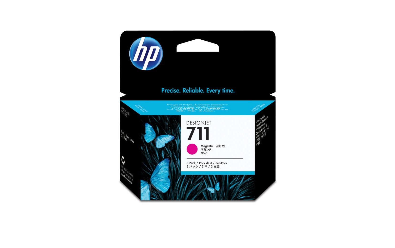 HP Tintenpatronen-Multipack 711, Magenta, 3er-Pack – für Inkjetdrucker/Multifunktionsgeräte