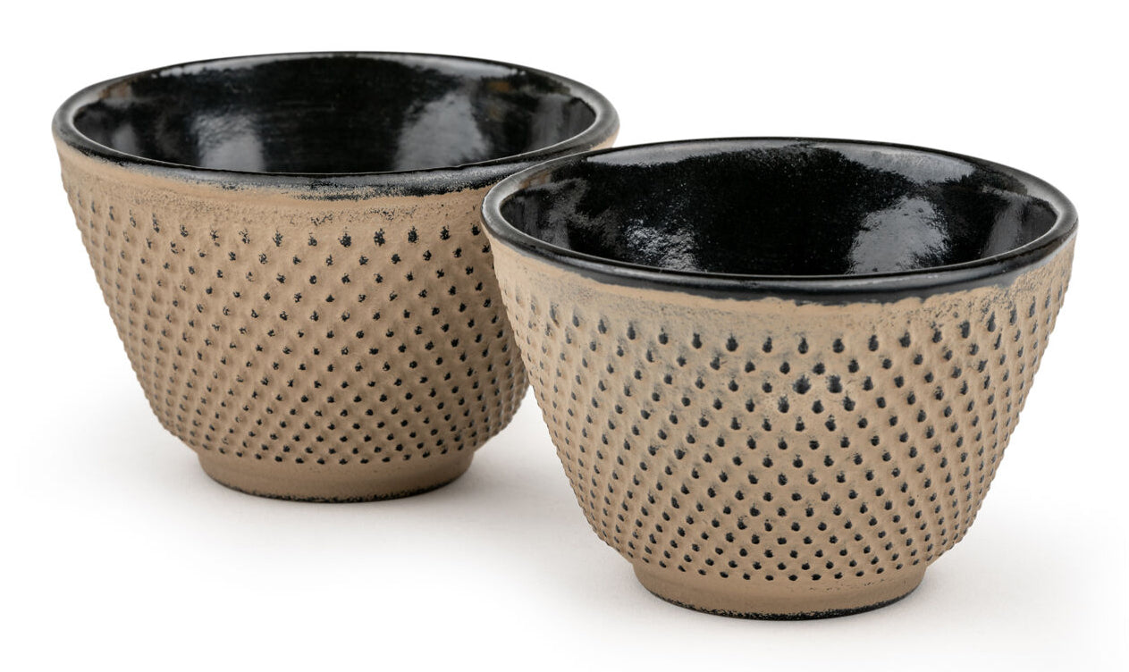 Bredemeijer Teetasse – 2er Set, 100 ml, Gusseisen, Beige/Schwarz, für Tee