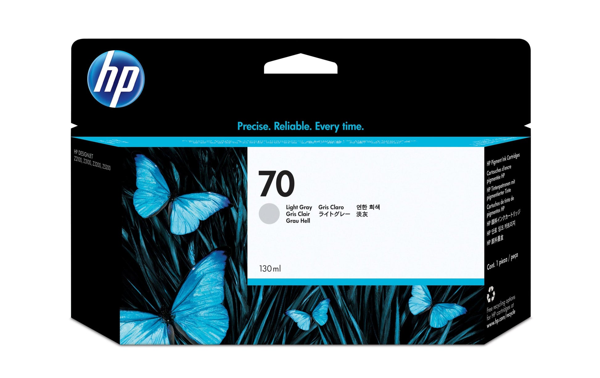 HP Tintenpatrone 70, Hellgrau, 130 ml