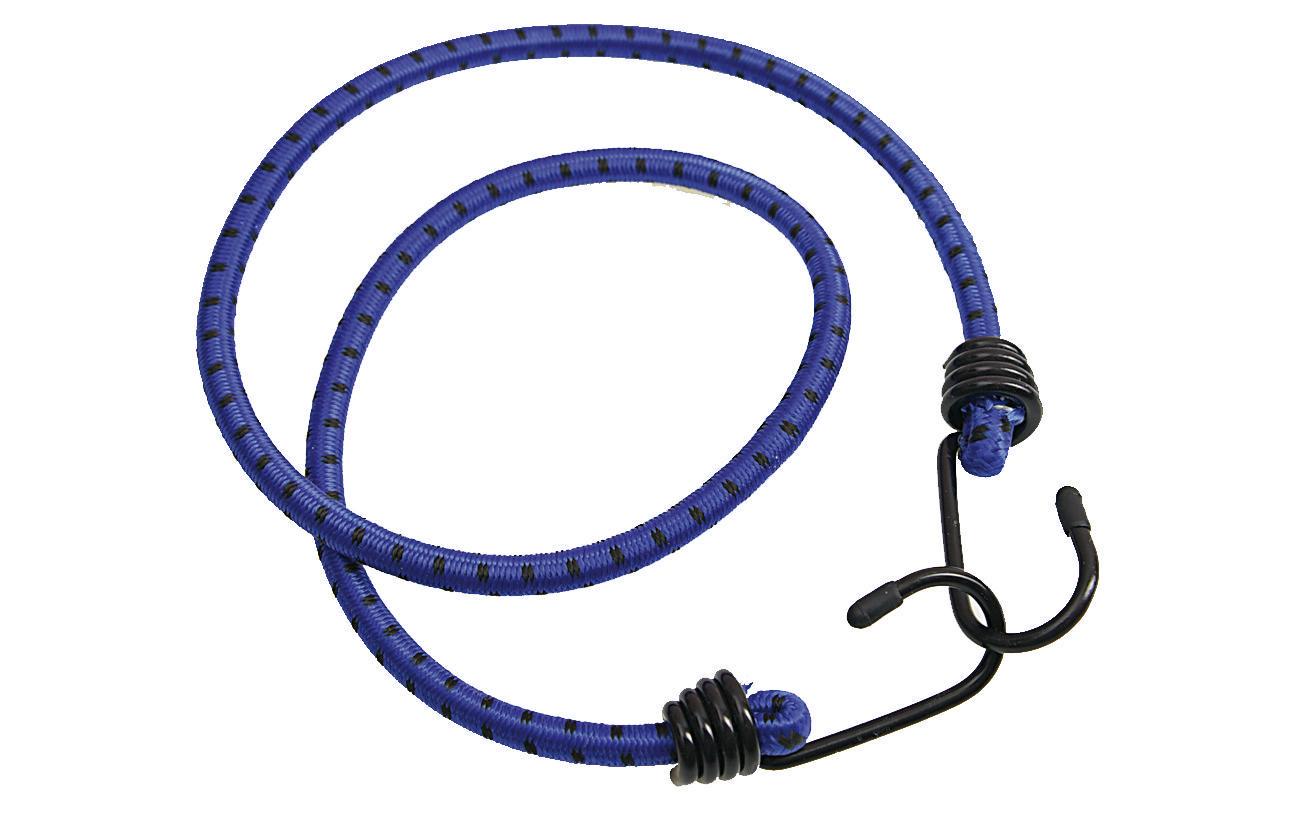 SpanSet Gummi-Spannseil – 60 cm, Ø 10 mm, 50 kg, mit Haken – für Gepäck/Auto – Blau – 2 Stk.
